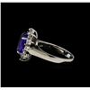 Image 3 : 3.13 ctw Tanzanite and Diamond Ring - 14KT White Gold