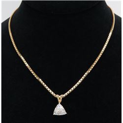 1.10 ctw Diamond Pendant - 14KT Yellow Gold