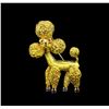 Image 1 : 18KT Yellow Gold 0.47 ctw Sapphire and Ruby Poodle Brooch