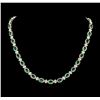 Image 1 : 12.67 ctw Emerald and Diamond Necklace - 18KT White Gold