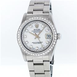 Rolex Stainless Steel MOP String VVS Diamond DateJust Midsize Watch