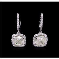 3.47 ctw Diamond Earrings - 18KT White Gold
