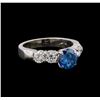 Image 1 : 1.75 ctw Fancy Blue Diamond Ring - Platinum