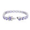 Image 3 : 14KT White Gold 19.14 ctw Tanzanite and Diamond Bracelet