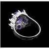 Image 3 : 14KT White Gold 2.48 ctw Tanzanite, Sapphire and Diamond Ring