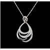 Image 1 : 14KT White Gold 0.85 ctw Diamond Pendant With Chain