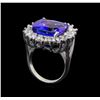 Image 4 : GIA Cert 13.03 ctw Tanzanite and Diamond Ring - 14KT White Gold