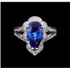 Image 2 : 3.68 ctw Tanzanite and Diamond Ring - 14KT White Gold