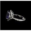 Image 3 : 4.54 ctw Tanzanite and Diamond Ring - 14KT White Gold