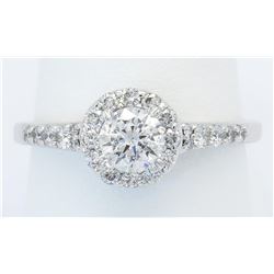 0.82 ctw  Diamond Ring - 14KT White Gold