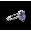 Image 1 : 2.38 ctw Tanzanite and Diamond Ring - 14KT White Gold