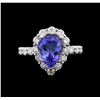 Image 2 : 2.38 ctw Tanzanite and Diamond Ring - 14KT White Gold