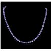 Image 1 : 33.50 ctw Tanzanite Necklace - 14KT White Gold