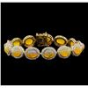 Image 1 : 17.96 ctw Opal and Diamond Bracelet - 14KT Yellow Gold