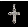Image 1 : 16.24 ctw Diamond Cross Pendant - 10KT White Gold