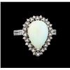 Image 2 : 3.90 ctw Opal and Diamond Ring - 14KT White Gold