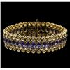 Image 1 : 14KT Yellow Gold 20.84 ctw Tanzanite and Diamond Bracelet