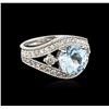 Image 1 : 14KT White Gold 2.18 ctw Topaz and Diamond Ring