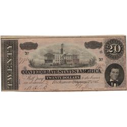 1864 $20 Confederate States of America Bank Note