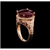 Image 4 : 14KT Rose Gold 6.96 ctw Ruby and Diamond Ring