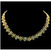 Image 1 : 30.87 ctw Opal and Diamond Necklace - 14KT Yellow Gold