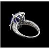 Image 3 : 3.95 ctw Tanzanite and Diamond Ring - 14KT White Gold