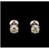 Image 1 : 14KT White Gold 1.00 ctw Diamond Solitaire Earrings