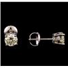Image 2 : 14KT White Gold 1.00 ctw Diamond Solitaire Earrings