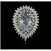 Image 2 : 6.06 ctw Aquamarine and Diamond Ring - 14KT White Gold