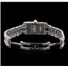 Image 4 : Cartier 18KT White Gold 2.00 ctw Diamond Tank Americaine Ladies Watch