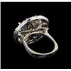 Image 3 : 14KT White Gold 3.18 ctw Sapphire and Diamond Ring