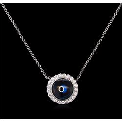 0.37 ctw Diamond Pendant With Chain - 14KT White Gold