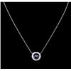 Image 2 : 0.37 ctw Diamond Pendant With Chain - 14KT White Gold