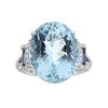 Image 1 : 10.68 ctw Aquamarine, Sapphire, and Diamond Ring - 14KT White Gold