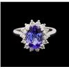 Image 2 : 3.00 ctw Tanzanite and Diamond Ring - 14KT White Gold