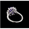 Image 3 : 3.00 ctw Tanzanite and Diamond Ring - 14KT White Gold