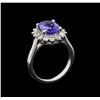 Image 4 : 3.00 ctw Tanzanite and Diamond Ring - 14KT White Gold
