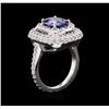 Image 3 : 2.70 ctw Tanzanite and Diamond Ring - 14KT White Gold