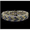 Image 1 : 37.44 ctw Blue Sapphire and Diamond Bracelet - 14KT Yellow Gold