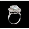 Image 4 : 4.93 ctw Aquamarine and Diamond Ring - 14KT White Gold