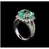 Image 4 : 9.35 ctw Emerald and Diamond Ring - 14KT White Gold