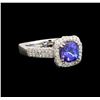 Image 1 : 14KT White Gold 1.56 ctw Tanzanite and Diamond Ring