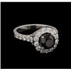 Image 1 : 2.68 ctw Black Diamond Ring - 14KT White Gold