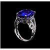 Image 4 : GIA Cert 11.49 ctw Tanzanite and Diamond Ring - 14KT White Gold