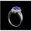 Image 4 : 1.79 ctw Tanzanite and Diamond Ring - 14KT White Gold