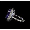 Image 3 : 14.20 ctw Tanzanite and Diamond Ring - 14KT White Gold