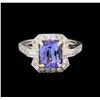 Image 2 : 14KT White Gold 2.18 ctw Tanzanite and Diamond Ring