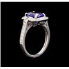 Image 4 : 14KT White Gold 2.18 ctw Tanzanite and Diamond Ring