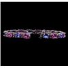 Image 3 : 10.80 ctw Tanzanite, Sapphire and Diamond Bracelet - 14KT White Gold
