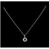 Image 2 : 14KT White Gold 1.49 ctw Tanzanite and Diamond Pendant With Chain